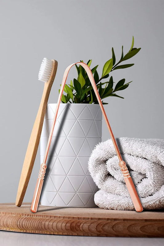 %100 Saf Bakır Dil Temizleyici Ayurveda Yoga Dil Kazıma Çubuğu Aleti